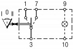 Выключатель (5 пол, вар.осн. I->0<-II, без лампы)