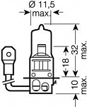 H3 12V- 55W (PK22s)  (блистер 1шт.)