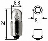 T2W 24V-2W (BA9s)